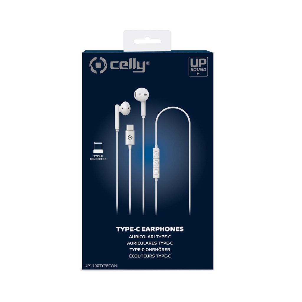 Auricolare Type-c con microfono e tasto di controllo volume, Bianco