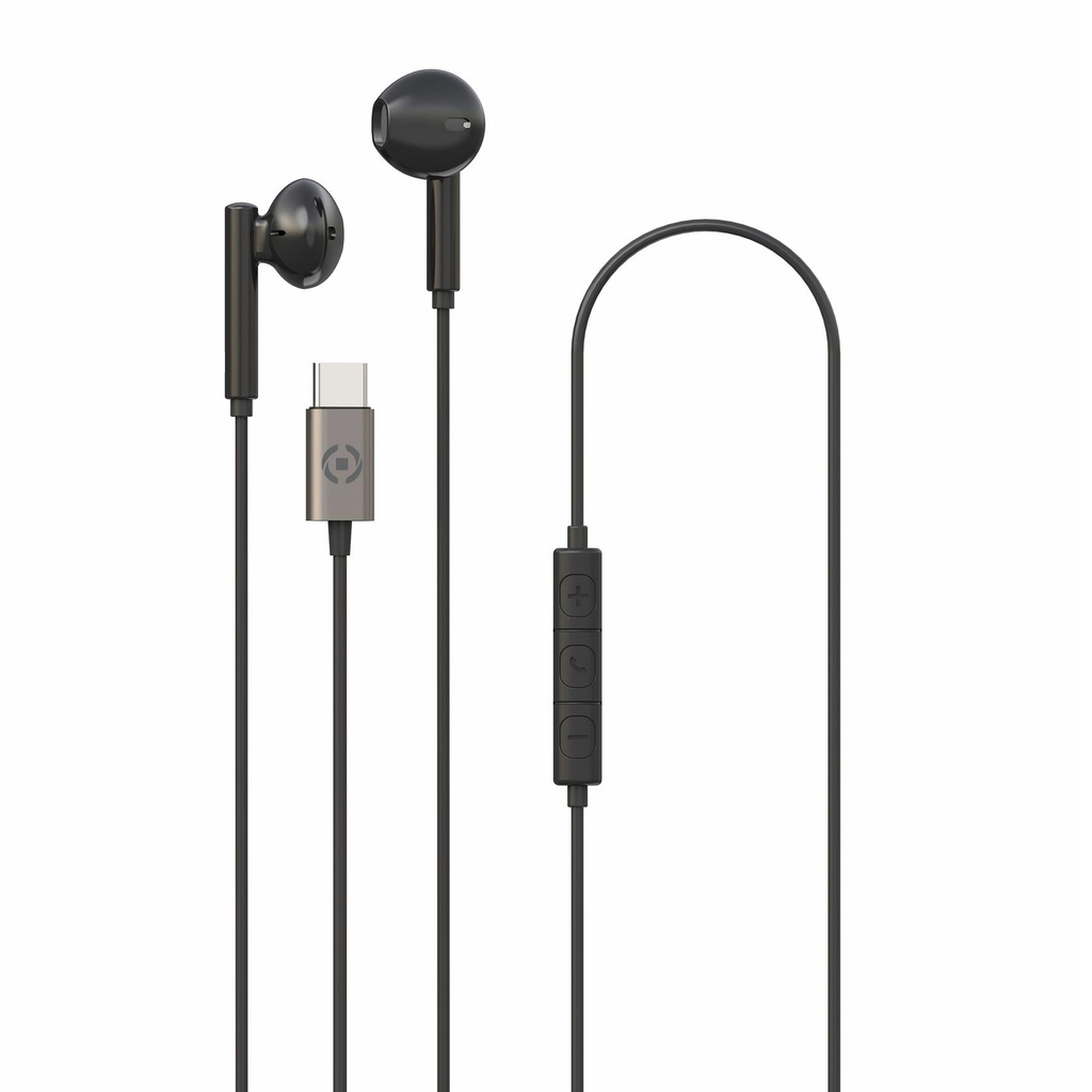 Auricolare Type-c con microfono e tasto di controllo volume, Nero