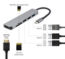 Cablexpert Adattatore multiporta 6-in-1 type-c 