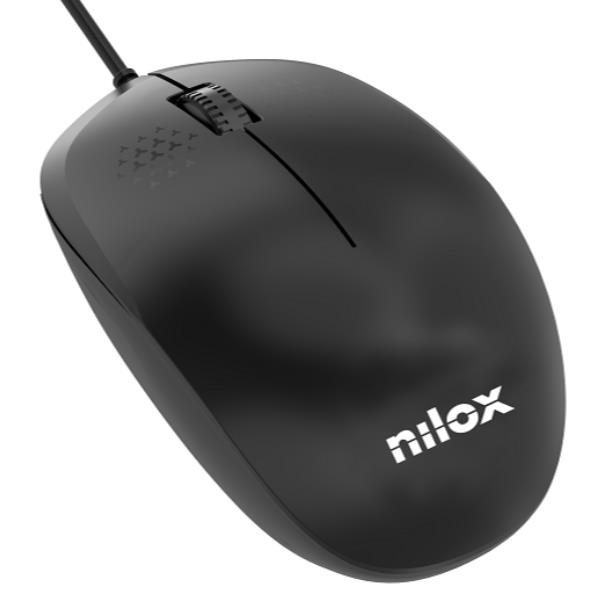 Nilox Mouse USB 3 tasti 1200DPI, Nero