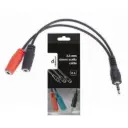 Cablexpert Cavo adattatore da spina 3,5 mm a 4 pin a prese stereo da 3,5 mm + microfono, 0,2M