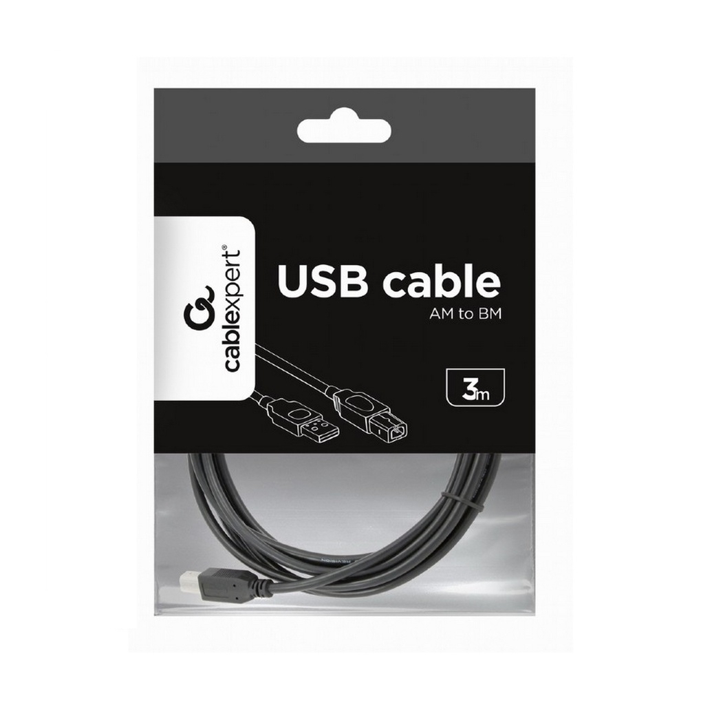 Cablexpert cavo stampante USB A con USB B, 3m