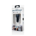Gembird carica batteria per auto Fast 18w USB & Type-C