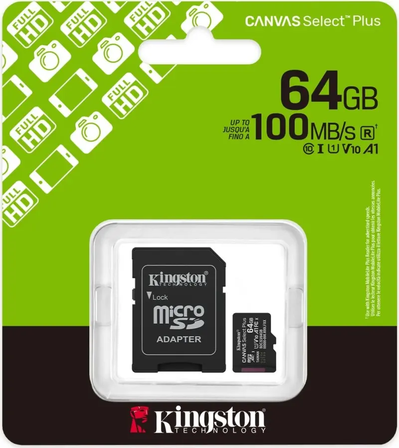 Kingston Micro SD  con adat. 64GB C10