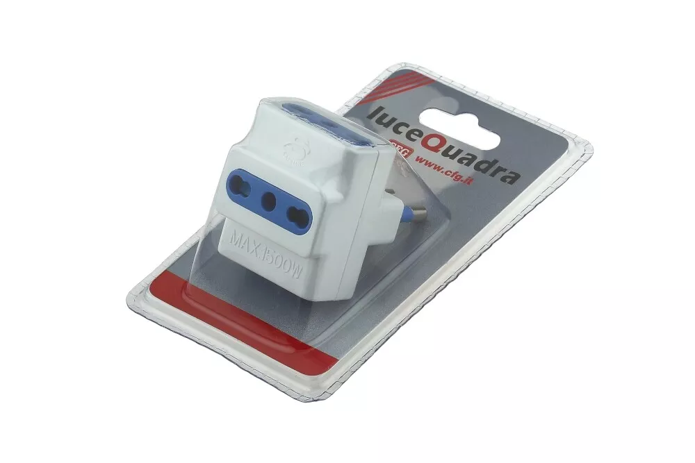 Adattatore multiplo 16A Bipasso 3 vie, con blister
