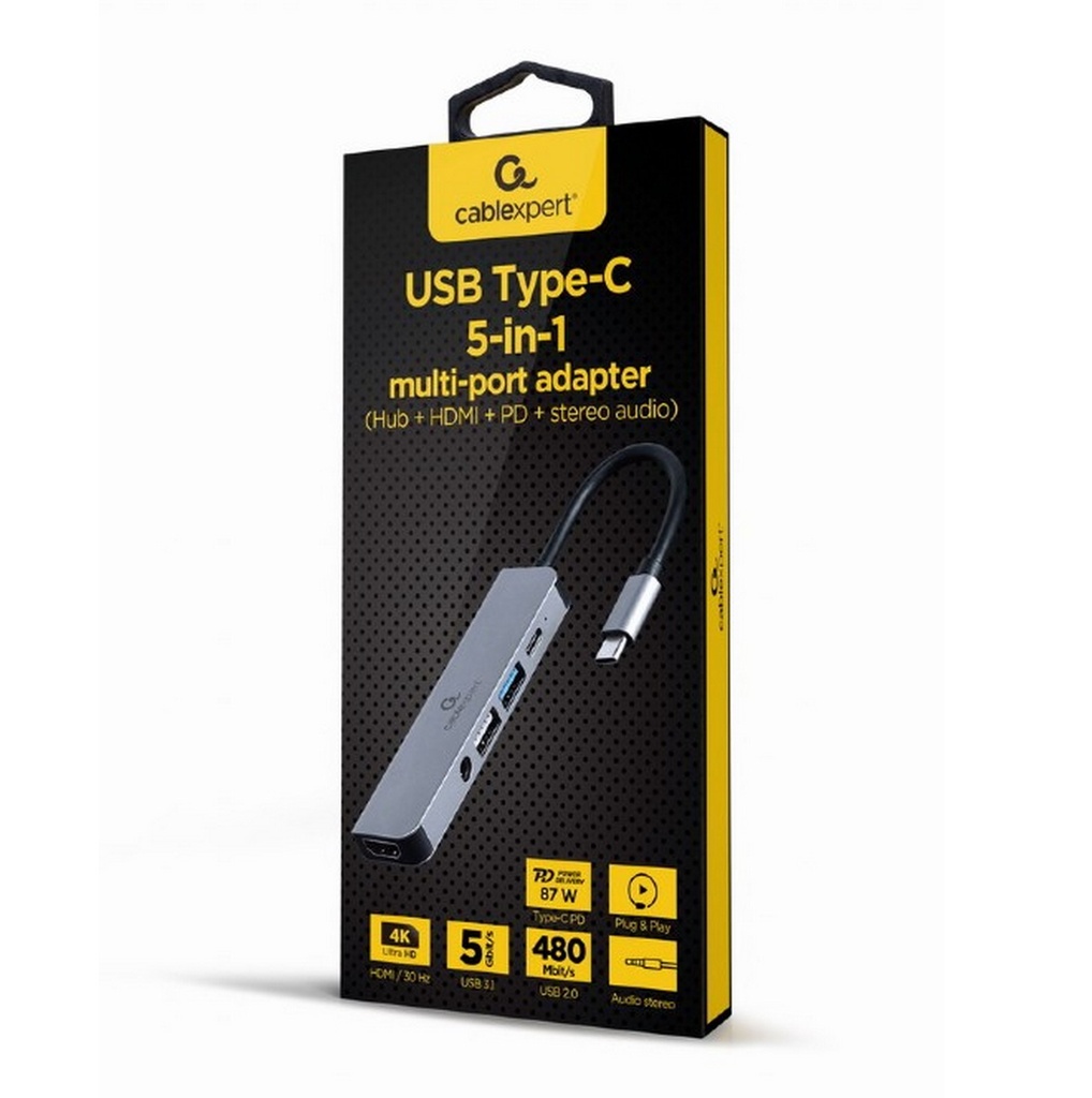 Cablexpert Adattatore multiporta 5-in-1, type-c