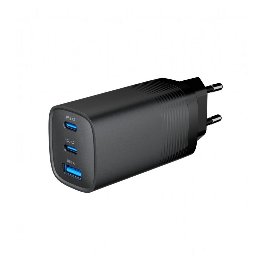 Gembird Alimentatore 65W 1-USB e 2 Type-c 3.0 , Nero