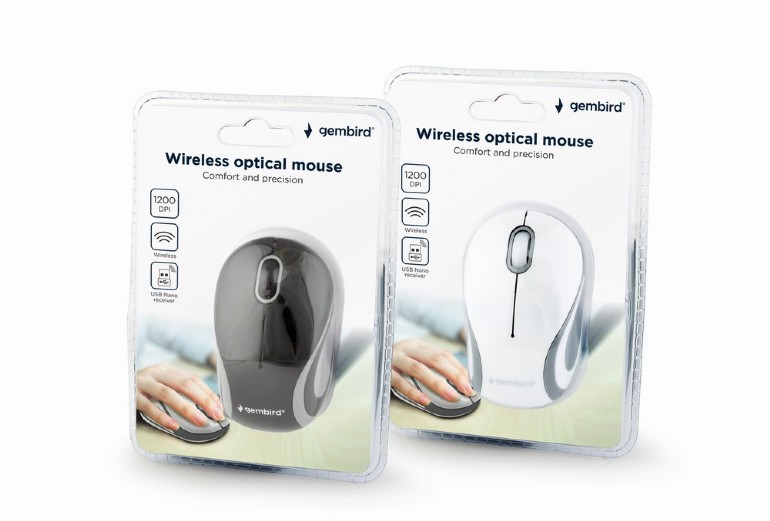 Gembird Mouse ottico senza fili, colori mix 6 neri e 6 bianchi