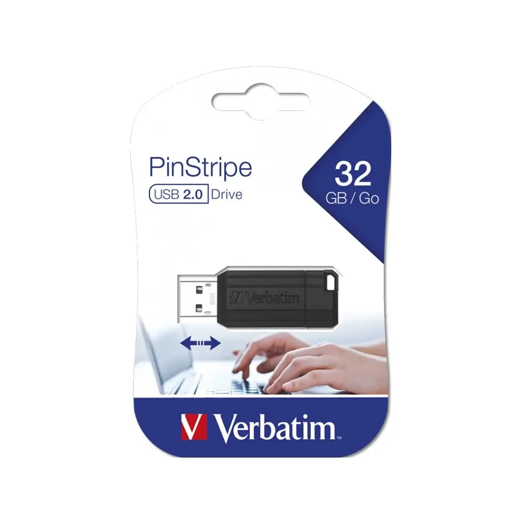 Verbatim USB Pinstripe 32GB 2.0, Nero