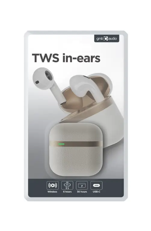 Gembird Auricolari Bluetooth TWS in-ears, Bianco