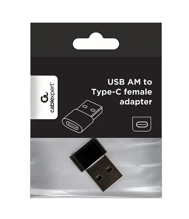 Cablexpert Adattatore USB da AM a tipo C femmina, nero