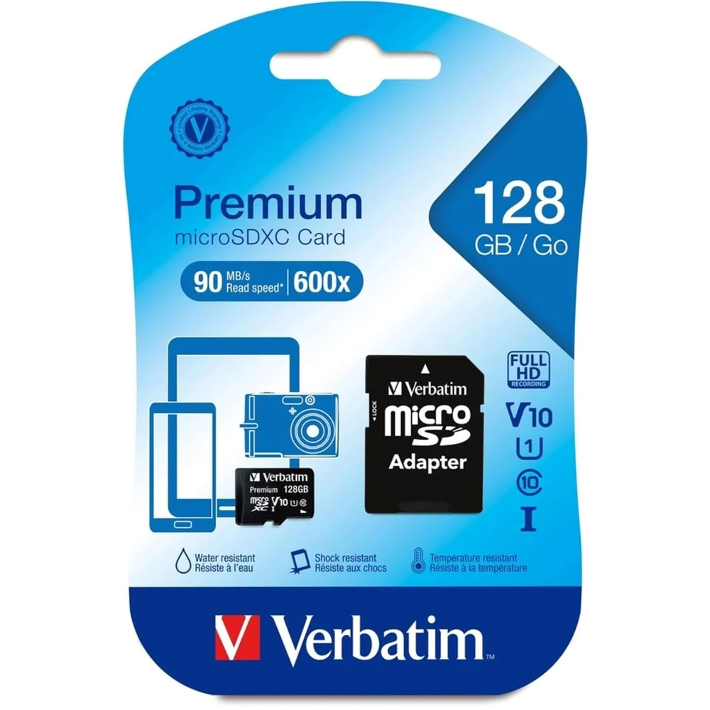 Verbatim Micro SD c.10 UHS-1 premium 128GB con add.