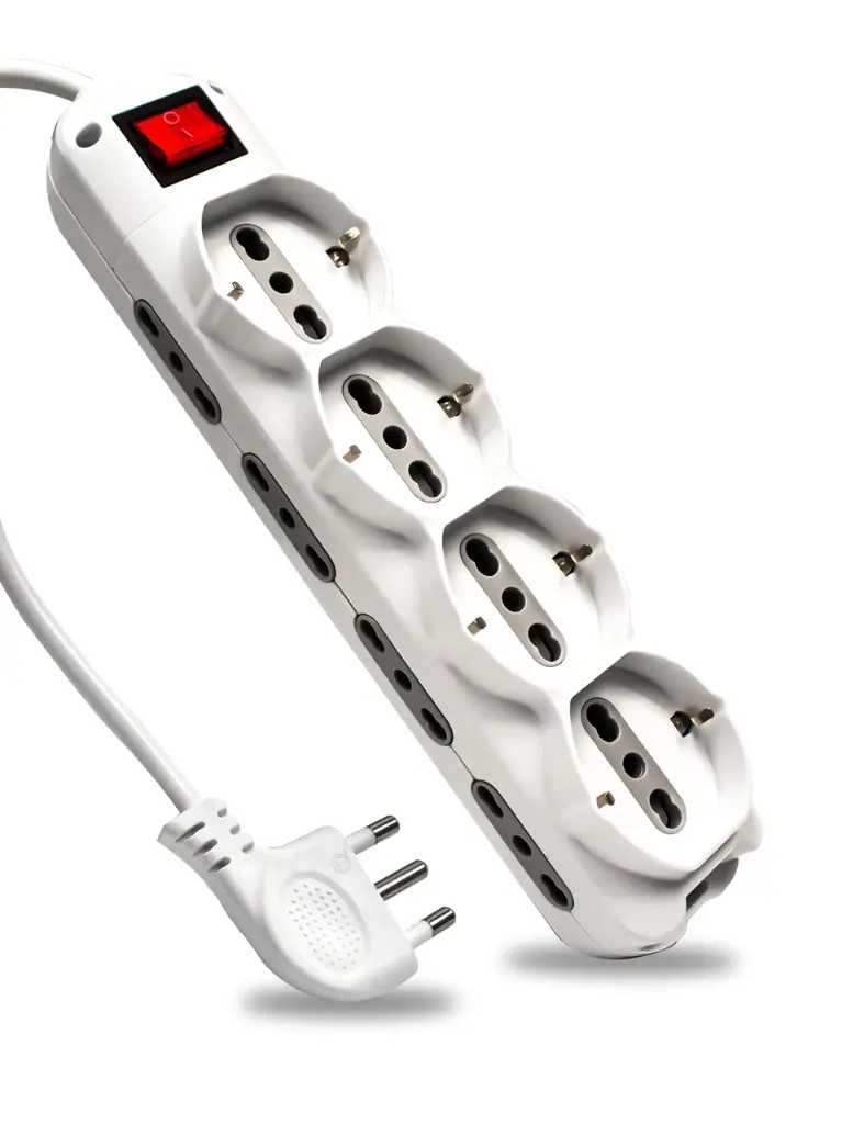 Multipresa a 12 vie 4 Shuko e 8 Bipasso 16A con interruttore, 1,5m