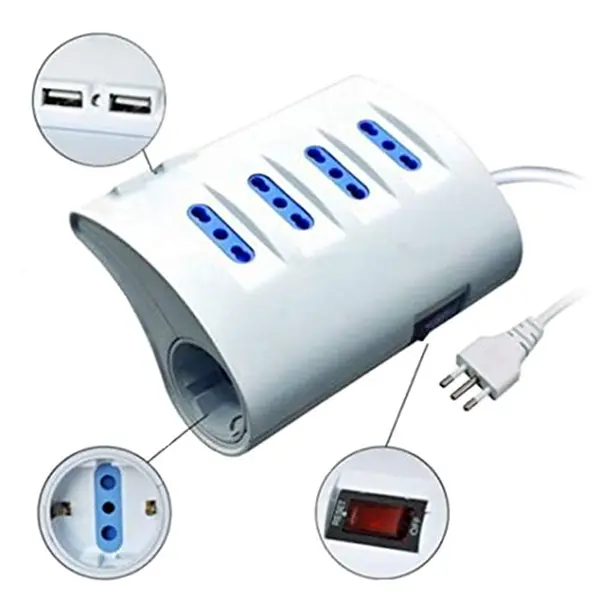 Multipresa da tavolo 6 vie Bipasso 2USB-A + porta cellulare 10A