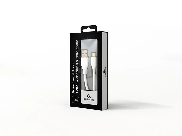 Cablexpert Cavo 1,5m Usb e type-c in Silicone Bianco
