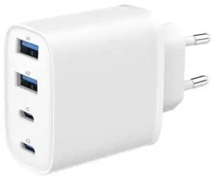 Gembird Caricabatterie rapido USB PowerDelivery GaN a 4 porte da 40 W, bianco