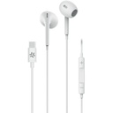 Celly Auricolare stereo a filo con presa USB-C, capsule a goccia, microfono incorporato, controllo remoto, lunghezza cavo 1.2 metri , Bianco