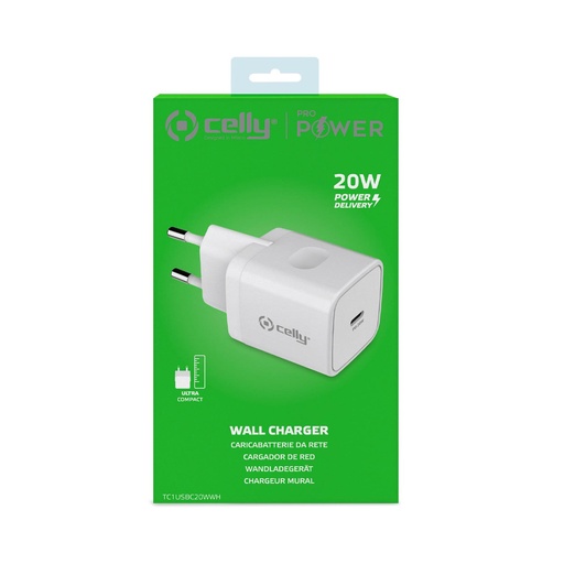 [TC1USBC20WWH] Celly Alimentatore 20W Ingresso Type-C