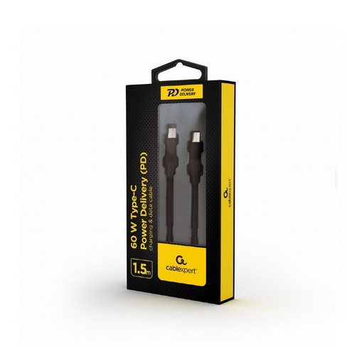 [CC-USB2-CMCM60-1.5M] Cablexpert cavo dati e ricarica power delivery type-c/typo-c da 60w 1,5 m