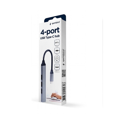 [UHB-CM-U3P1U2P3-02] Gembird hub 4-port usb 1 ingresso 3.0 e 3 usb 2.0 con uscita type-c