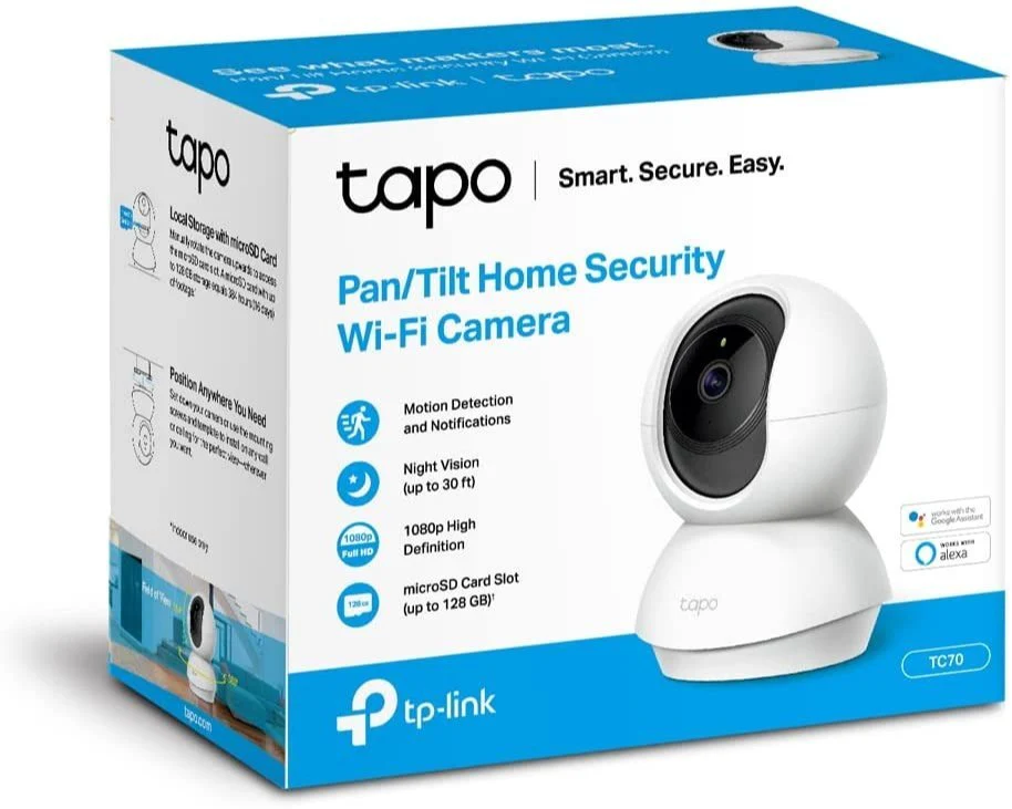 [TC70] TP-Link TAPO Telecamera di sorveglianza Pan/Tilt Wi-Fi con Storage Micro SD