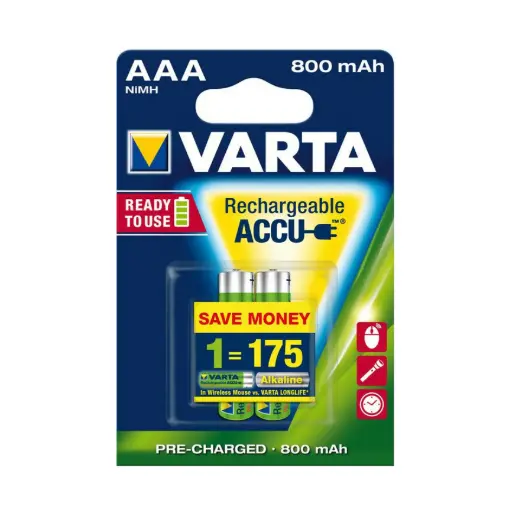 [56703101402] Varta Ministilo ricaricabili AAA 800mAh, Bl2 pz