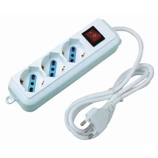 [ES096] Multipresa a 3 vie Schuko/Bipasso con tasto ON/OFF 1,5m