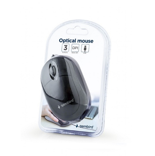 [MUS-U-01] Gembird Mouse USB ottico 3 tasti, Nero
