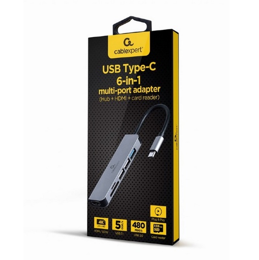 [A-CM-COMBO6-02] Cablexpert Adattatore multiporta 6-in-1 type-c