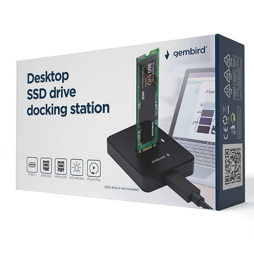 [DD-U3M2] Docking Station SSD Gembird DD-U3M2 Desktop USB Type-C M.2 SATA & NVME nero