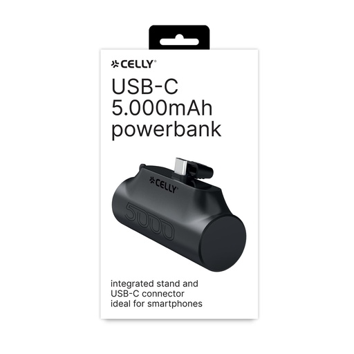 [PBC5000BK] Celly Powerbank Compact 5.000mAh, Nero