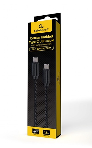 [CCDB-mUSB2B-CMCM-6] Cablexpert cavo dati e ricarica power delivery type-c/type-c  1,8 m