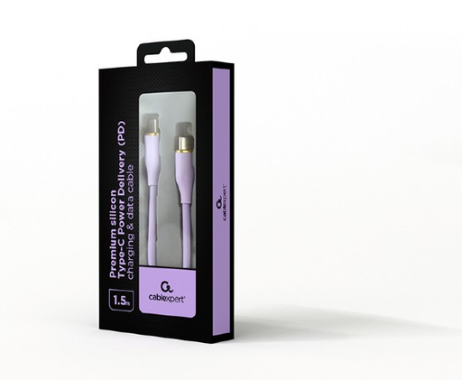 [CC-USB2S-CMCM-1.5M-P] Cablexpert cavo dati e ricarica power delivery type-c/type-c  1,5m Viola 