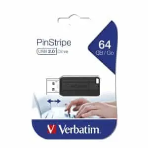 [49065] Verbatim USB Pinstripe 64GB 2.0, Nero