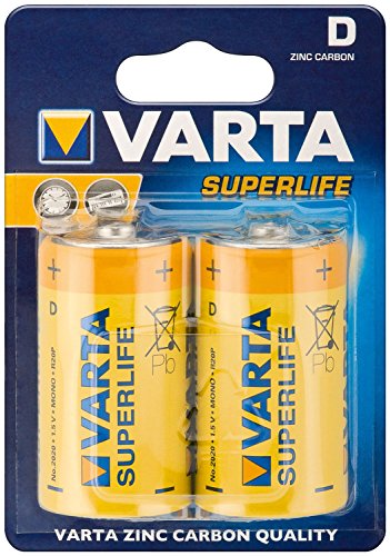 [02020101412] Varta Super Heavy duty Torcioni D Zinco Carbone Bl2 pz