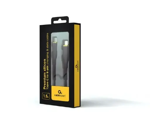 [CC-USB2S-CM8PM-1.5-BK] Cablexpert Cavo di ricarica e dati USB Type-C a 8 pin Lighting, 1,5 m, Nero