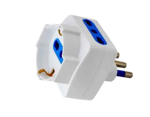 [ES117] Adattatore 3 Vie multiplo 16A bianco, con blister 