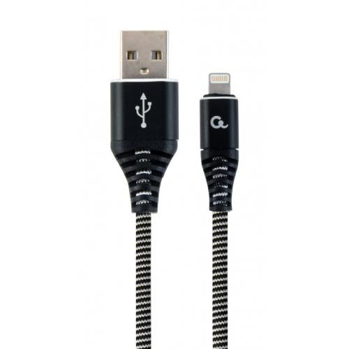 [CC-USB2B-AMmBM-1M-BW] Cablexpert Cavo dati e di ricarica Type-c Premium 1m, cotone nero