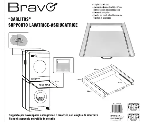 [93003005] Bravo Carlitos supporto lavatrice - ascigatrice